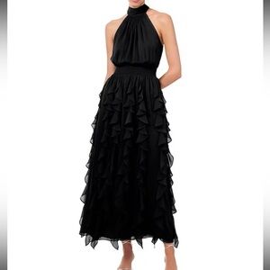 Black Ruffled Halter Maxi Dress By 1. STATE Size L